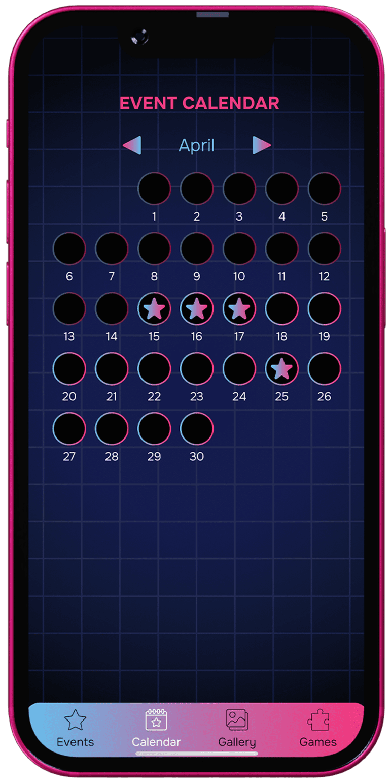 JP Party iPhone App - Event List